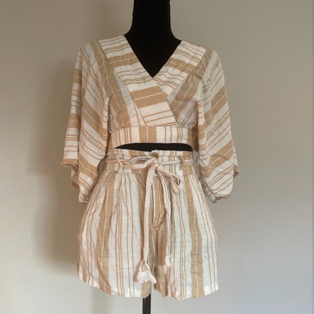L*Space striped shorts and top set